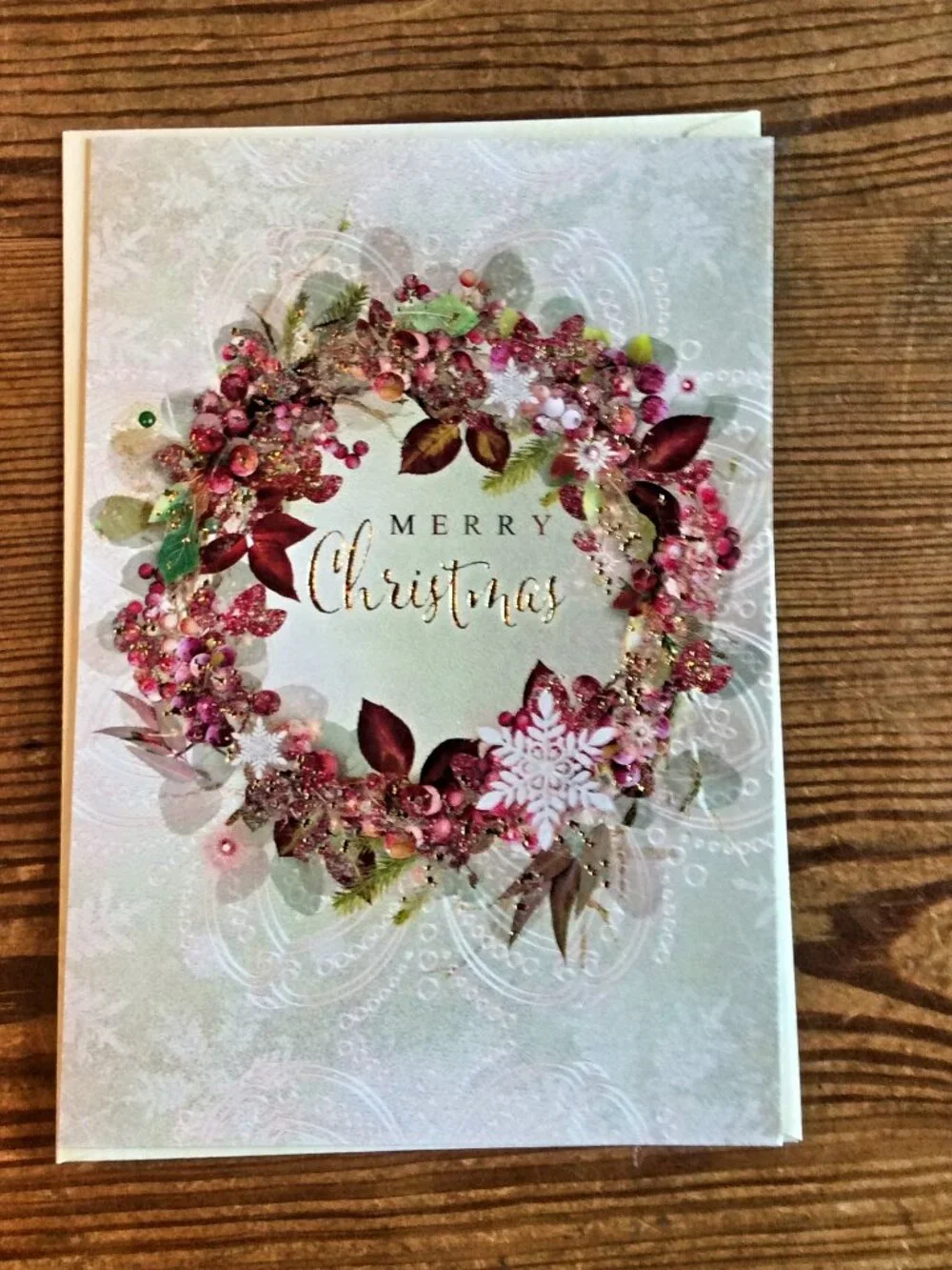 Leanin' Tree Christmas Cards Floral Wreath Merry Christmas Greeting Cards